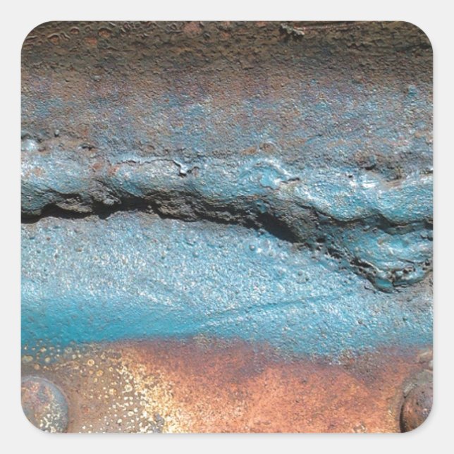 Oxidiertes Metall Quadratischer Aufkleber (Vorderseite)