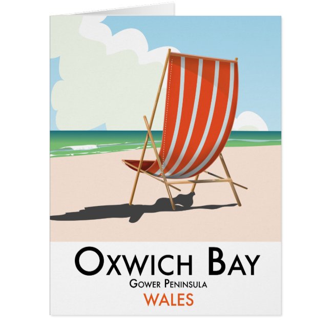 Oxwich Bay Gower Peninsula Vintage Reiseplakat. (Vorderseite)