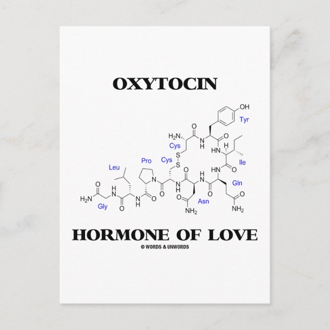 Oxytocin-Hormon der Liebe (Chemie) Postkarte (Vorderseite)