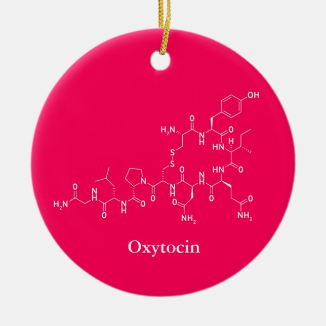 Oxytocin-Liebe Molekülchemie Keramikornament (Vorne)