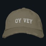 Oy Vey Funny Yiddish Zitat in Blush Bestickte Baseballkappe<br><div class="desc">Einfach jüdischer Spaß zitiert in Jiddisch Oy Vey in Taupe und Blüte.</div>