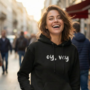 Oy, Vey Jiddischer Ausdruck Einfache Typografie Hu Hoodie