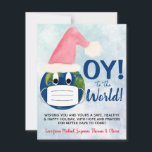 OY zur Welt! Funny Pandemic Christmas Hanukkah Feiertagskarte<br><div class="desc">Diese lustige Urlaubskarte drückt aus, was wir alle dieses Jahr Gefühl waren. Es zeigt ein niedliches Erdbild mit Weihnachtsmannmütze und Gesichtsmaske. Der Titel lautet "OY! to the World!" Es gibt Platz für eine kurze Note oder Gruß, die Hoffnung und beste Wünsche für bessere Tage, sowie Ihre Unterschrift ausdrücken. Niedlicher Weg,...</div>