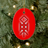 Oye Viking Bindrune Yule Ornement céramique Odin