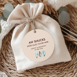 Oyster Aw Shucks We're Glad You're Here Wedding Geschenkanhänger