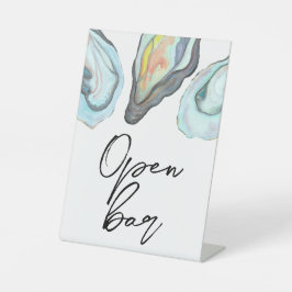 Oyster Bar Coastal Wedding Open Bar Sockelschild