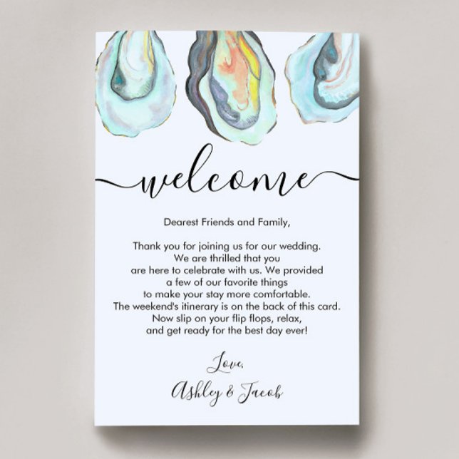 Oyster Coastal Wedding Welcome Letter & Itinerary (Von Creator hochgeladen)