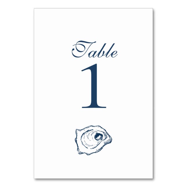 Oyster Collection-Tischnummern Tischnummer (Vorderseite)