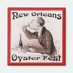 Oyster Fest, Vintager Mensch, der Auster isst Magnet