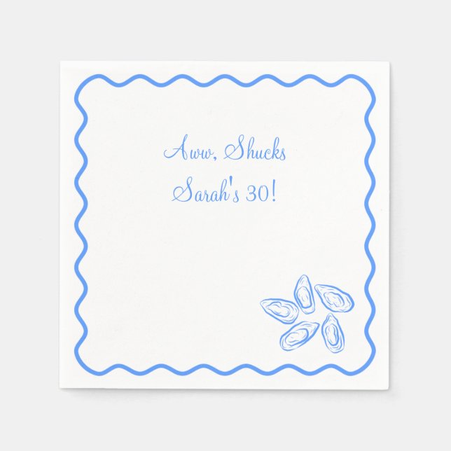 Oyster Funny Birthday Serviette (Vorderseite)