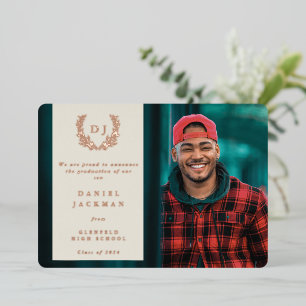 Oyster Monogram + Laurel Abschluss Ankündigung