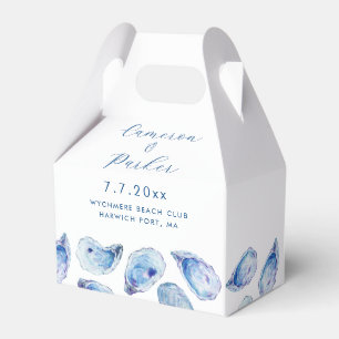 Oyster Muschel Blau und Weiß Hochzeit Geschenkschachtel