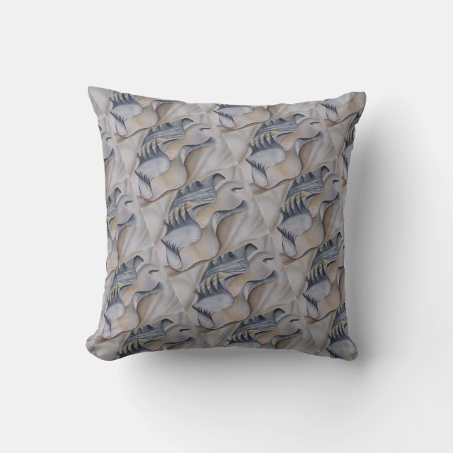 OYSTER-MUSCHEL MIT PEARL THROW PILLOW KISSEN (Vorderseite)