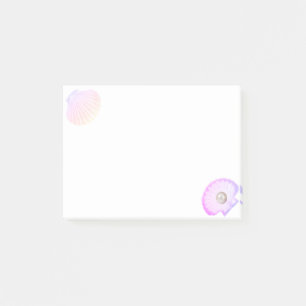 Oyster-Muschel mit Perle auf Weiß Post-it Klebezettel