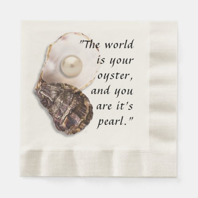 Oyster Muschel und Perle Serviette (Vorderseite)