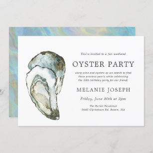 Oyster Pearl Geburtstagsparty  Doppelauster Einladung