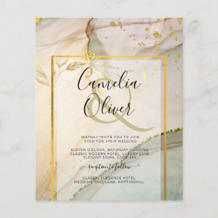 Oyster Pearl Gold WEDING Alkoholtink Abstrakt Flyer