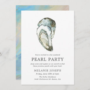 Oyster Pearl Party  Opalstil Einladung
