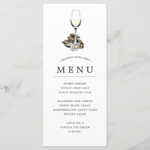 Oyster Pearl Party Peach Theme Menükarte