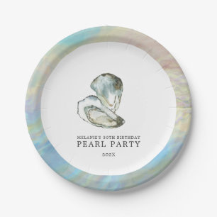 Oyster Pearl Party Zwei Auster weiß Pappteller