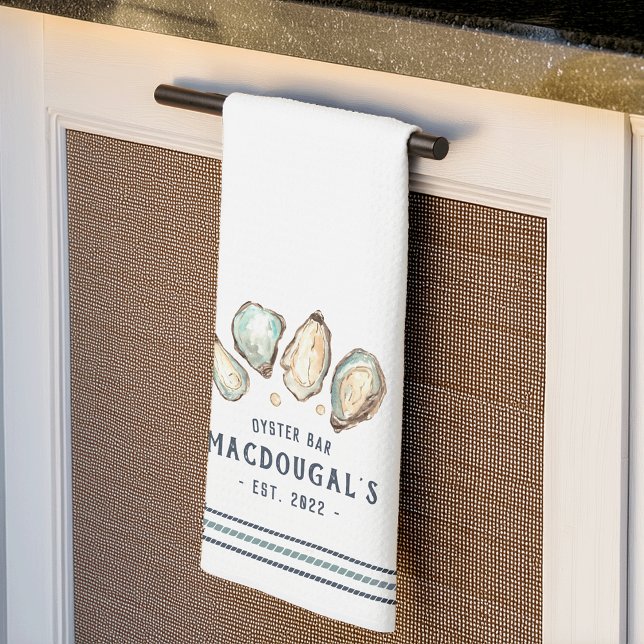 Oyster & Pearl Personalisiert Familienname Oyster  Geschirrtuch (Von Creator hochgeladen)