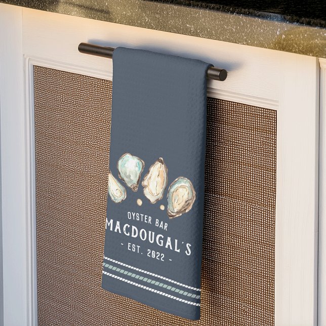 Oyster & Pearl Personalisiert Familienname Oyster  Geschirrtuch (Von Creator hochgeladen)