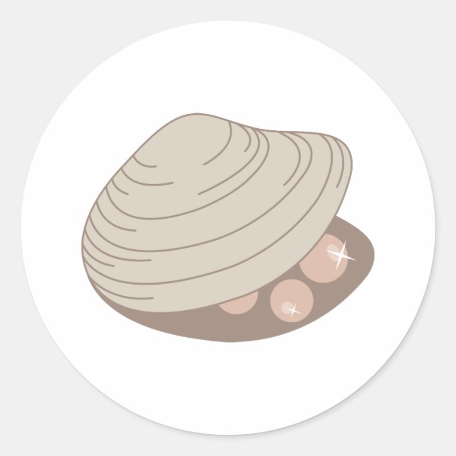 Oyster Pearls Runder Aufkleber (Vorderseite)
