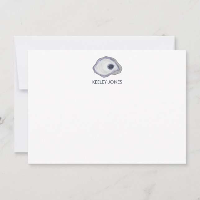 Oyster-Personalisierte Flachnotierkarte Mitteilungskarte (Vorderseite)