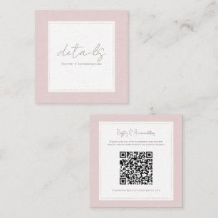 Oyster Pink & Gold Moderne Details zum Hochzeitsfe Quadratische Visitenkarte