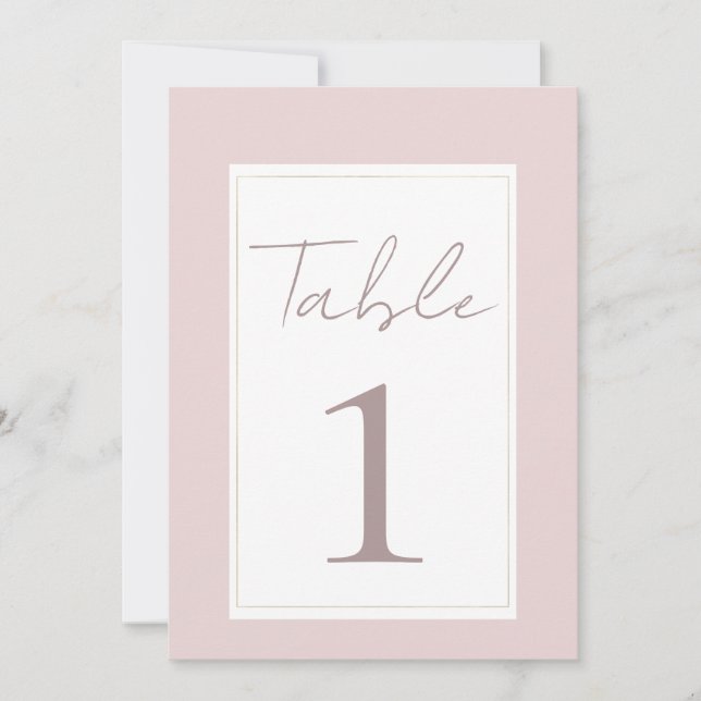 Oyster Pink & Gold Moderne Hochzeitsstimmung Tisch Einladung (Vorderseite)