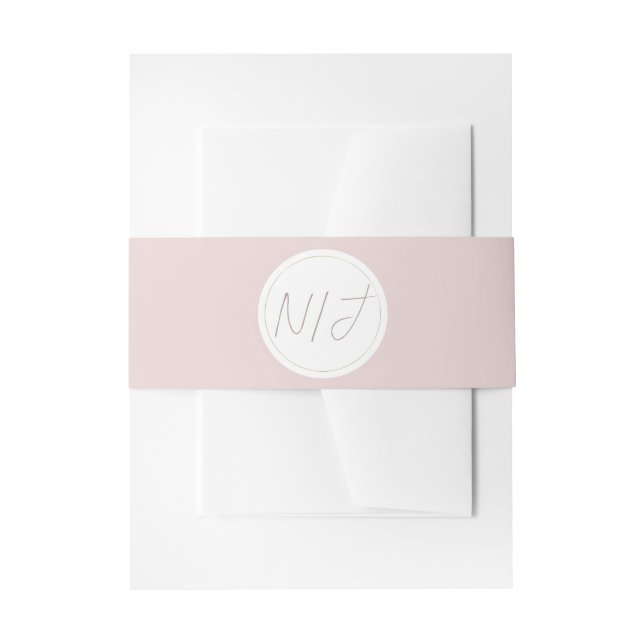 Oyster Pink & Gold Moderne Minimale Hochzeit Einladungsbanderole (Vorderseite Beispiel)