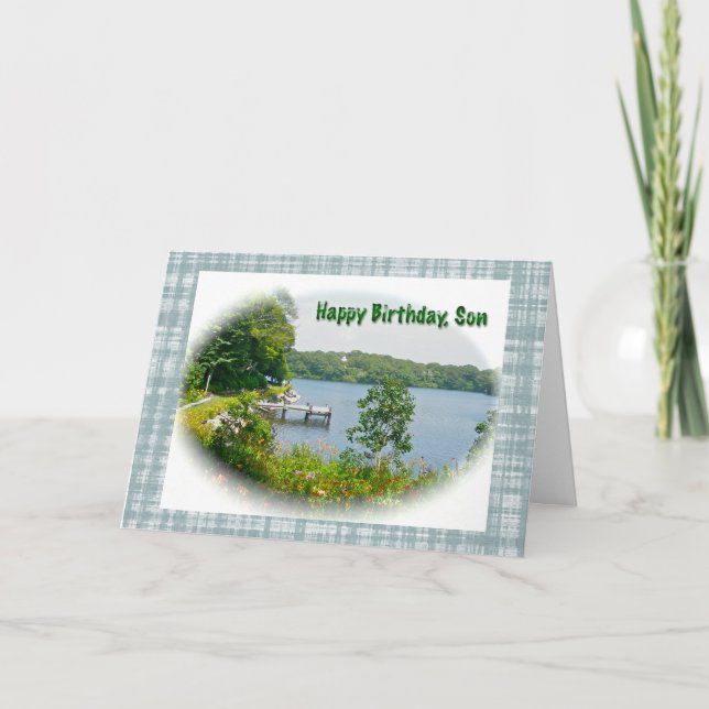 Oyster Pond Scene Son Birthday Card Karte (Vorderseite)