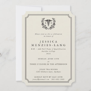 Oyster RD Caduceus+Laurel Wreath Einladung