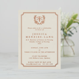 Oyster Registered Nurse Caduceus+Laurel Wreath Folieneinladung