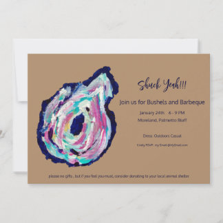 Oyster Roast Bushels & GRILLEN Invitation - Shuck  Einladung