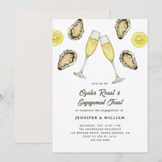 Oyster Roast Champagne Engagement  Einladung