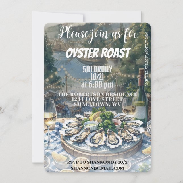 Oyster Roast Einladung (Vorderseite)