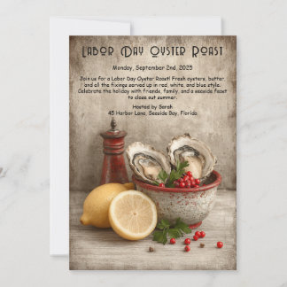 Oyster Roast Einladung Patriotische Küste am Arbei