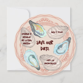 Oyster Roast Plate Wedding Save the Date Einladung