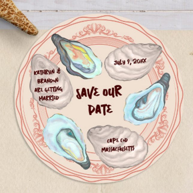 Oyster Roast Plate Wedding Save the Date Einladung (Von Creator hochgeladen)