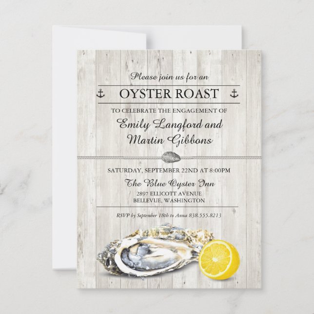 Oyster Roast Seafood Nautic Party Einladung (Vorderseite)