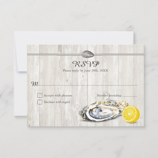 Oyster Roast Seafood Parti nautique RSVP Réponse (Devant)