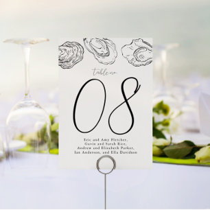 Oyster Shucking Party und Hochzeit Tischnummer