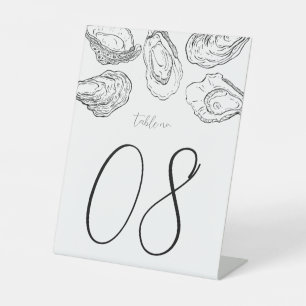 Oyster Shucking Party und Hochzeit Tischnummer Sockelschild