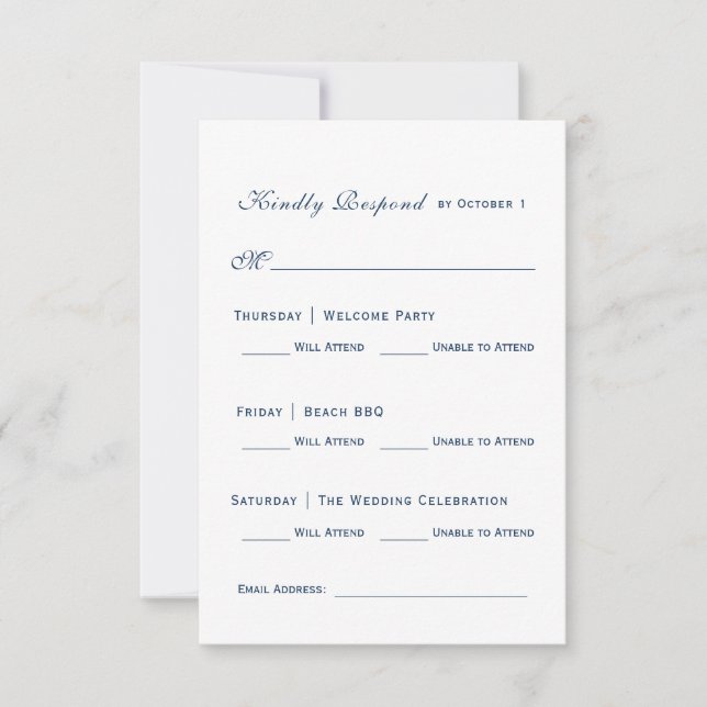 Oyster Suite RSVP Card Finale Karte (Vorderseite)