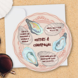 Oysters and Champagne Wedding Engagement Party Einladung