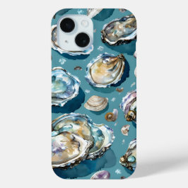 Oysters Clams Seashells Muster Blau Case-Mate iPhone Hülle