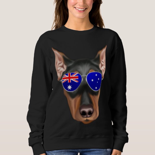 OZ Flag German Pinscher Dog Australia Pocket Sweatshirt (Vorderseite)