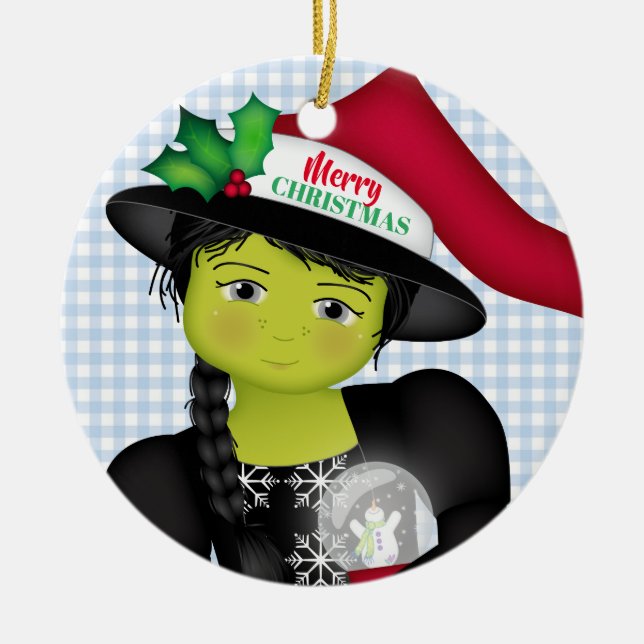 Oz Merry Christmas  Wicked Witch Ceramic Ornament (Vorne)