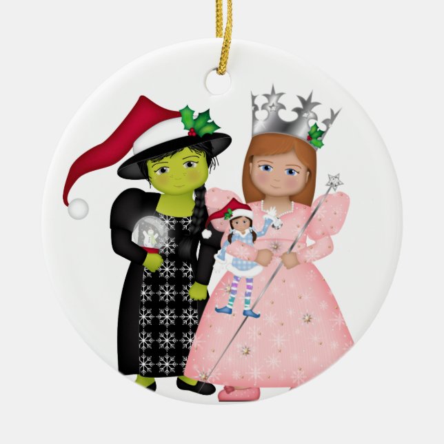 Oz-Some Merry Christmas Glinda and Wicked Witch Keramik Ornament (Vorne)